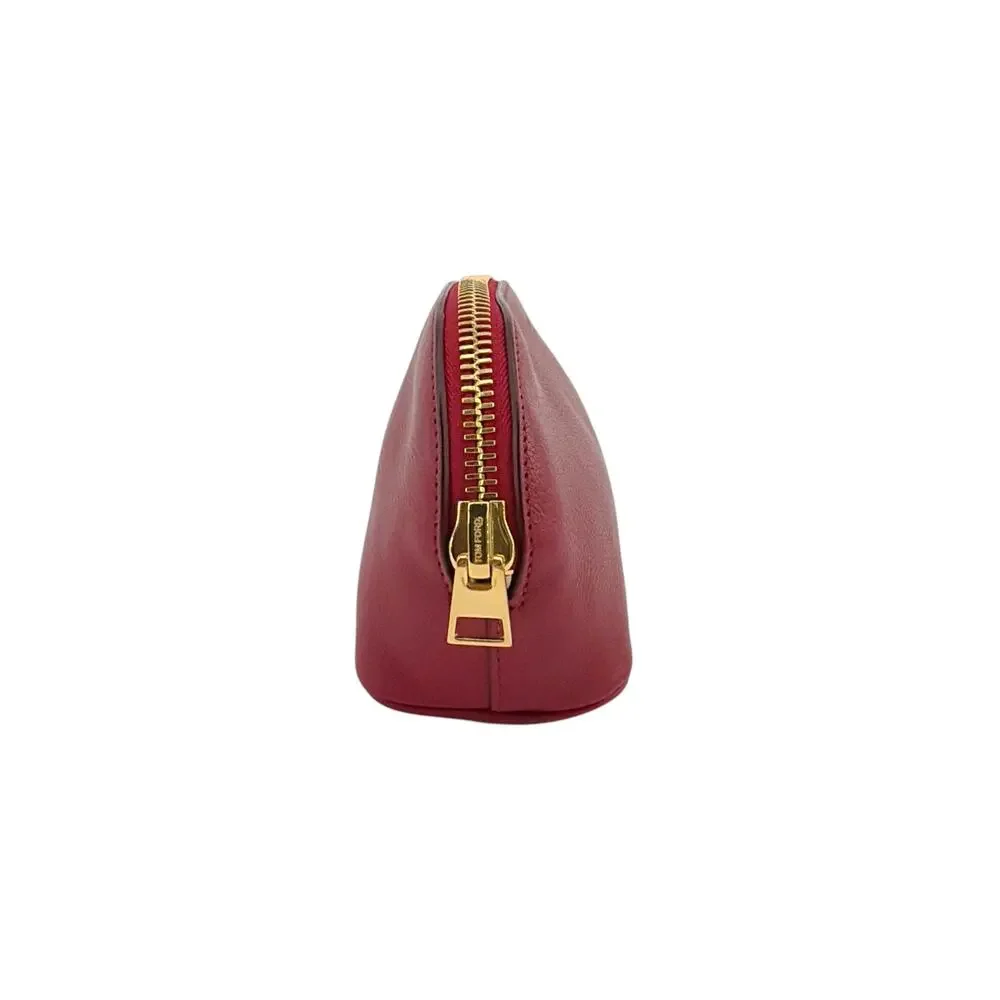 TOM FORD Leather Cosmetic Case Pouch Bag in Red